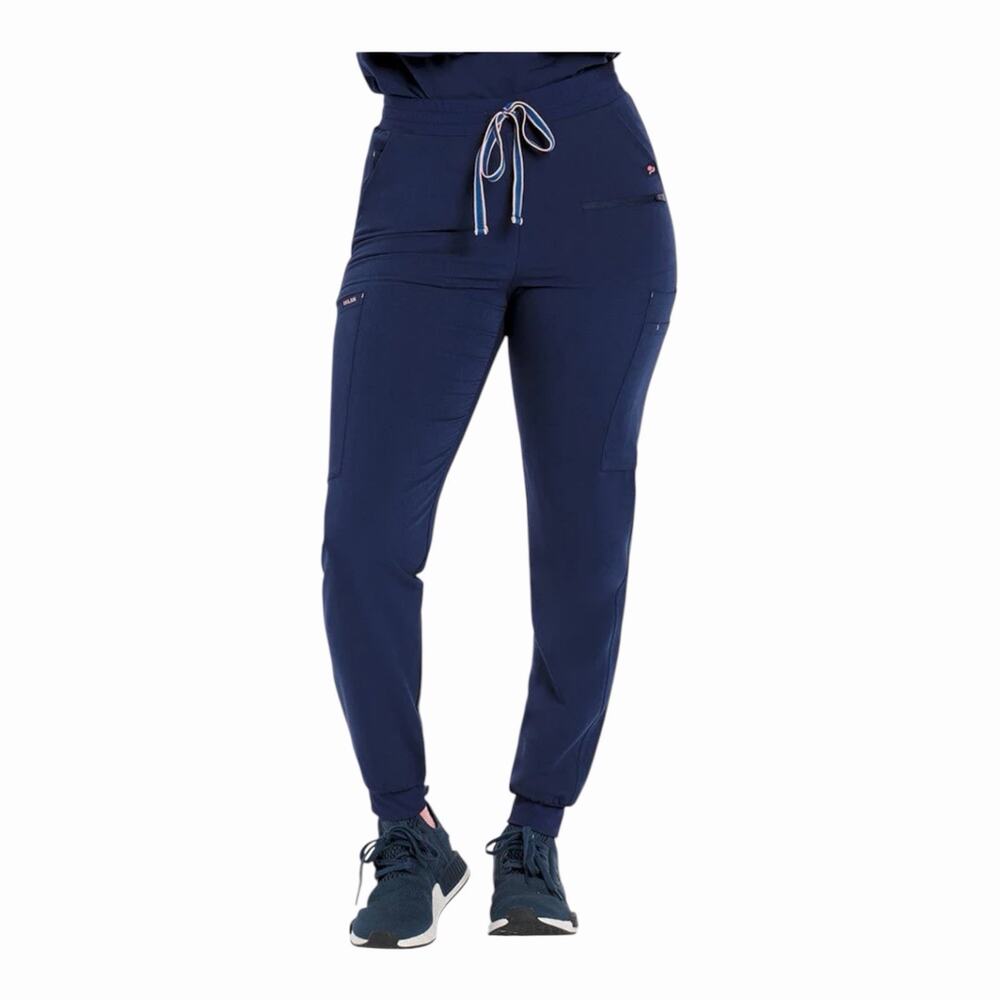 Dolan Scrub Jogger Pants Navy Drawstring Cargo Pocket Medical Uniform Women’s SM